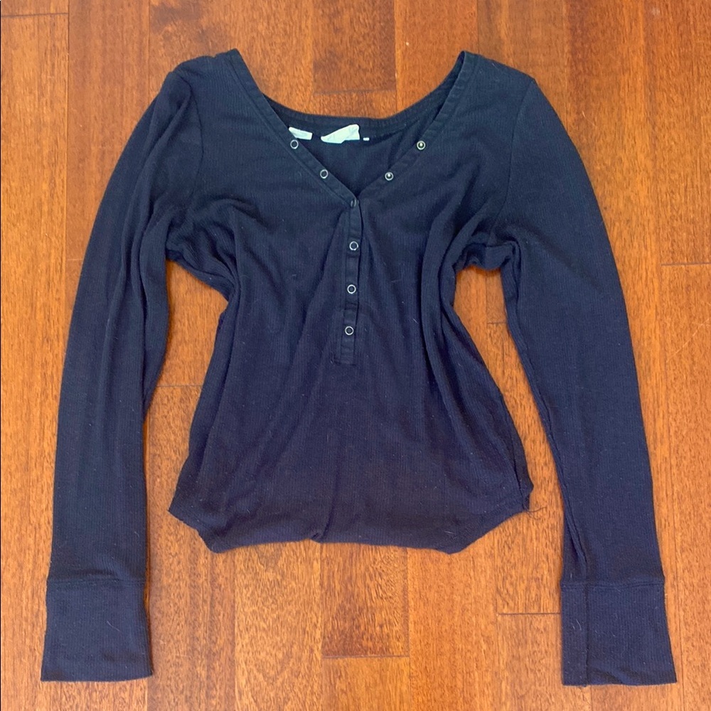 Urban Outfitters black henley top